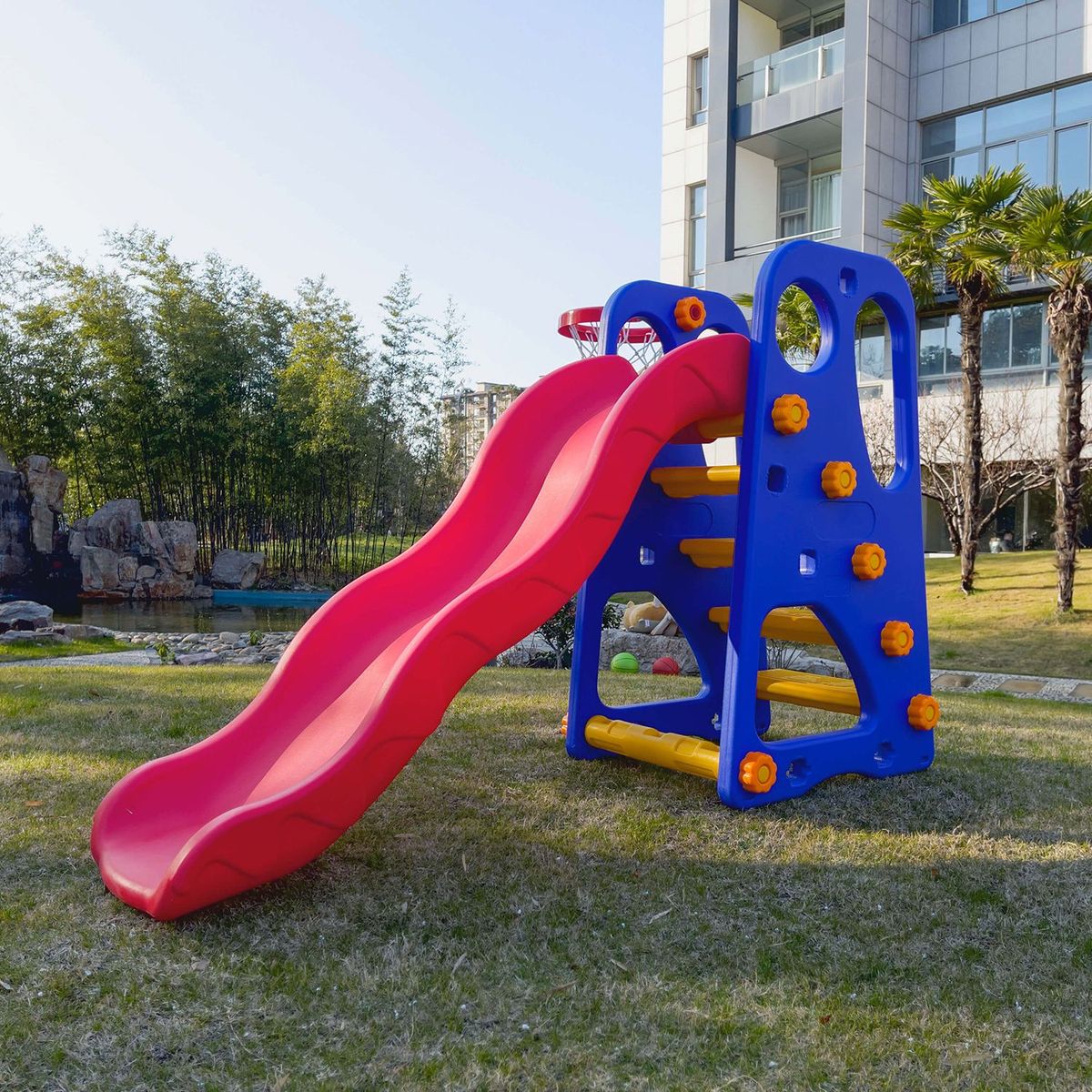 SCOOP - Tobogán Resbalón Con Aro De Básquet 2 En 1 Scoop