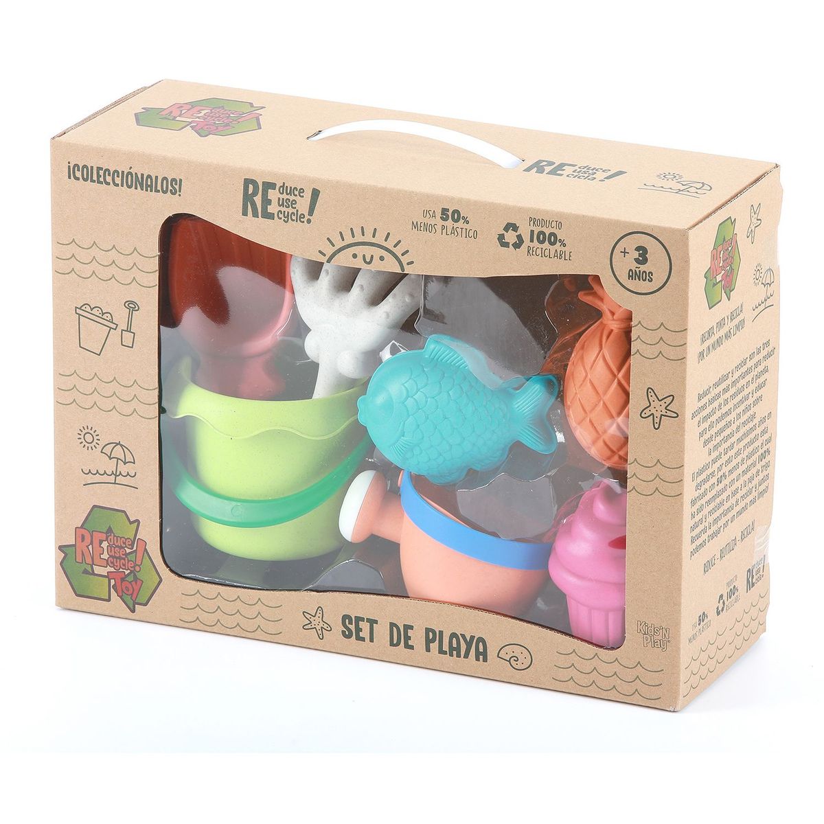 KIDS N PLAY - Juguete de Playa Balde, Palas Y Moldes