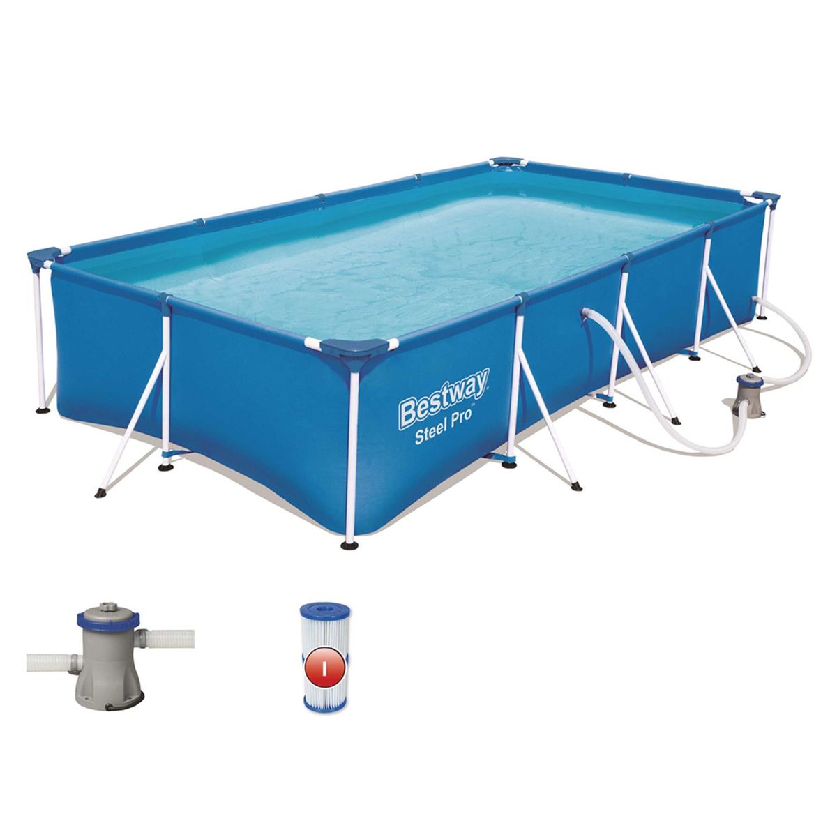 Bestway - Piscina Estructural Steel Pro Capacidad 5700 Litros - 4.00M X 2.11M X 81cm