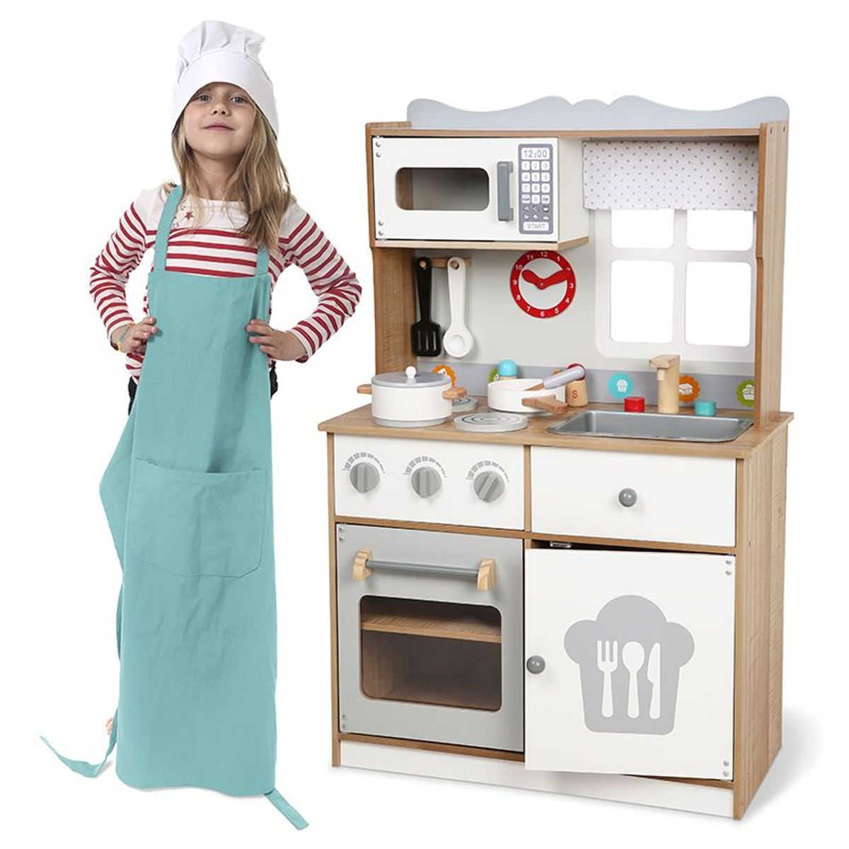 EDUFUN - Juguete Cocina Niños De Madera con Accesorios Edufun