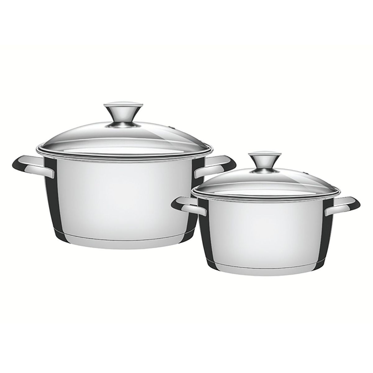 TRAMONTINA - Set x2 Ollas Acero Inoxidable 16 y 20 cm