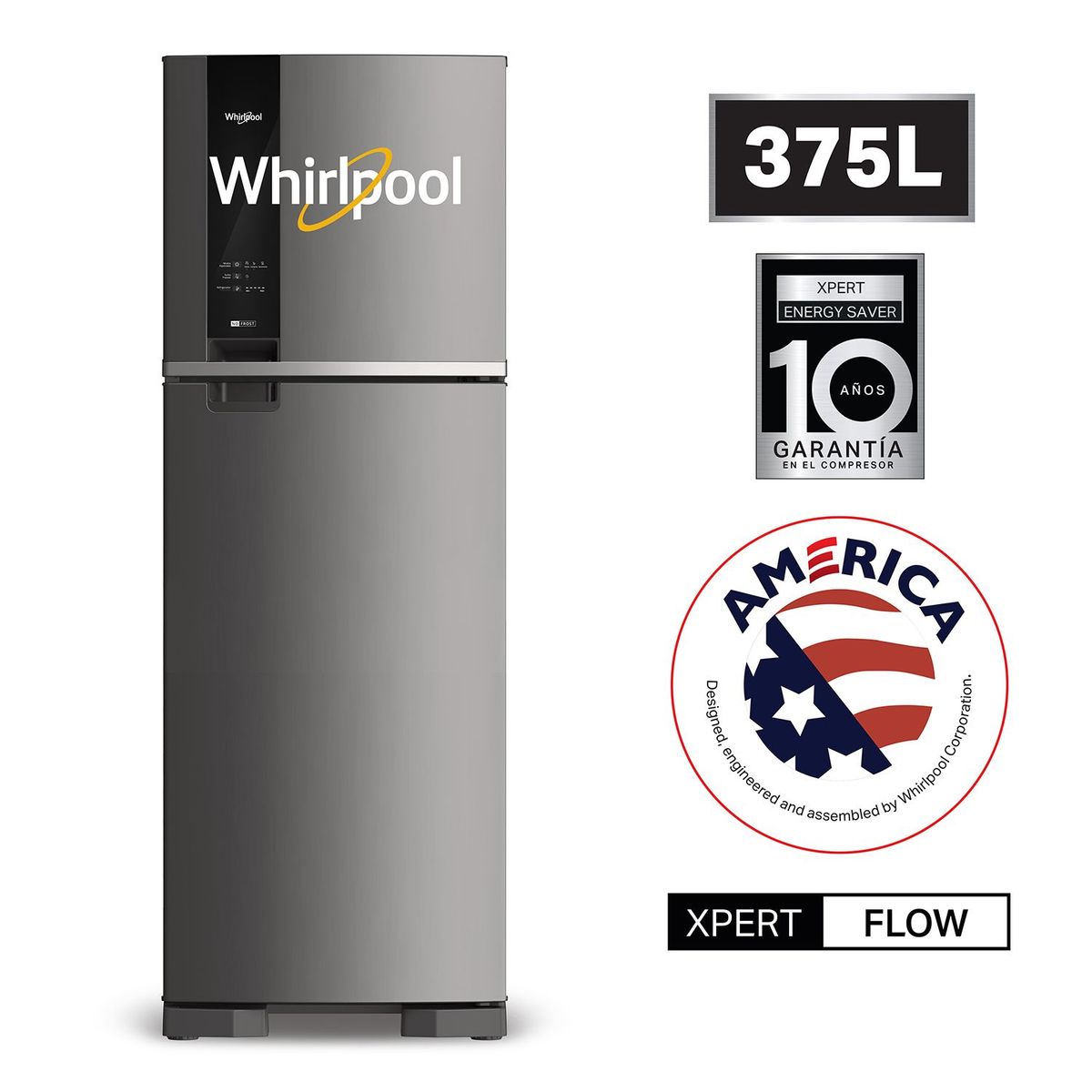 Whirlpool - Refrigeradora Top Mount 375 L WRM45AKBPE