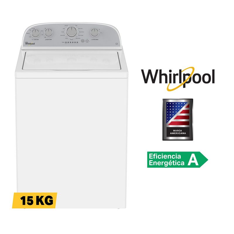 WHIRLPOOL - Lavadora Whirlpool Carga Superior 15 Kg 4GWTW3000FW Blanca