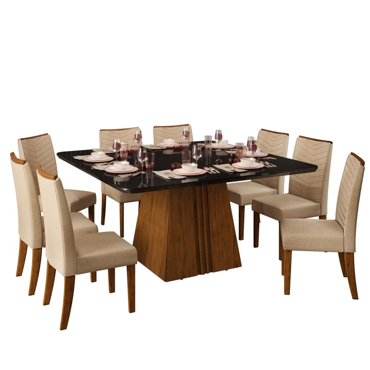 MICA - Juego de Comedor Elegant 8 Sillas