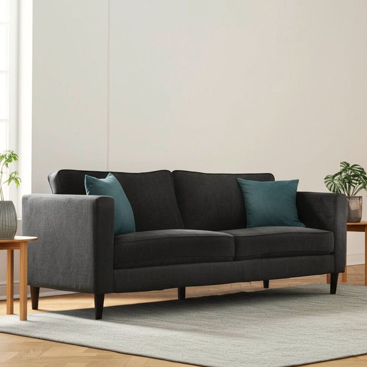 MICA - Sofá Italia 3 Cuerpos con Cojines Decorativos