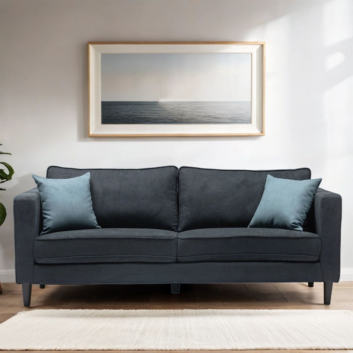 MICA - Sofá Italia 3 Cuerpos con Cojines Decorativos