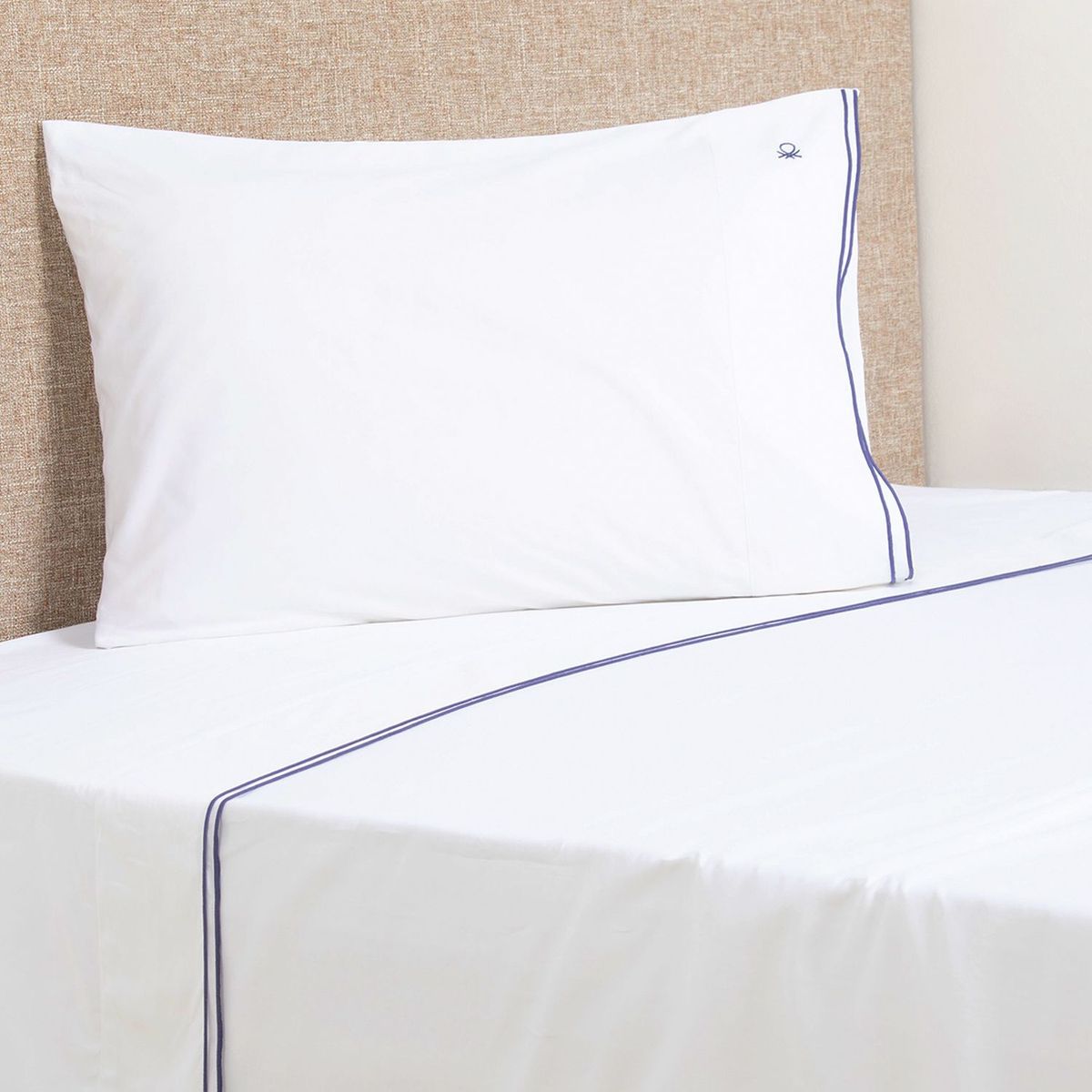 BENETTON - Juego de Sábanas Lisas 100% Algodón 400 Hilos Benetton