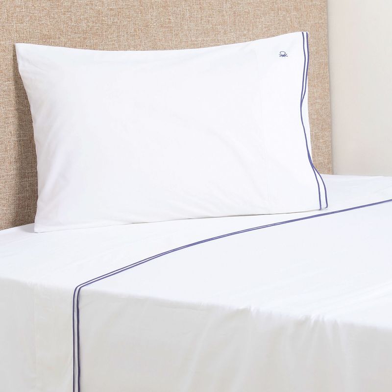 BENETTON - Juego de Sábanas Lisas 100% Algodón 400 Hilos Benetton