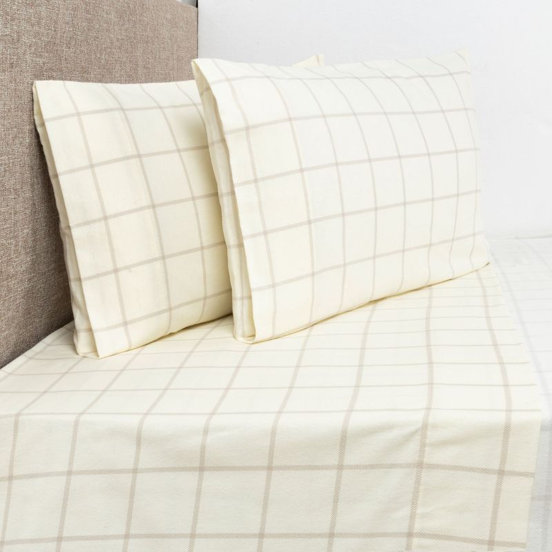 BASEMENT HOME - Juego de Sábanas Franela 100% Algodón Cuadros