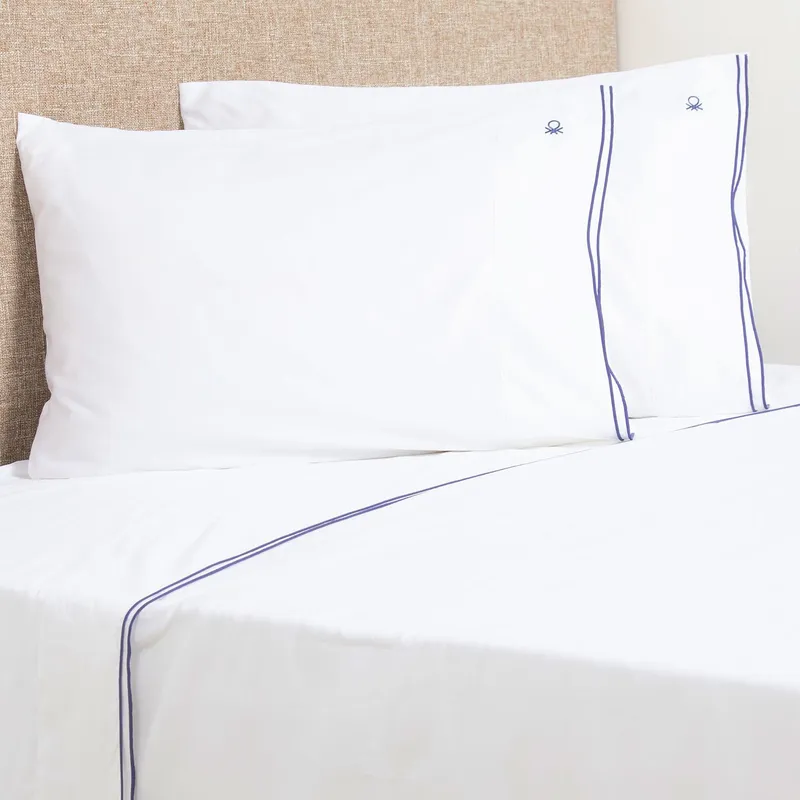 BENETTON - Juego de Sábanas Lisas 100% Algodón 400 Hilos Benetton