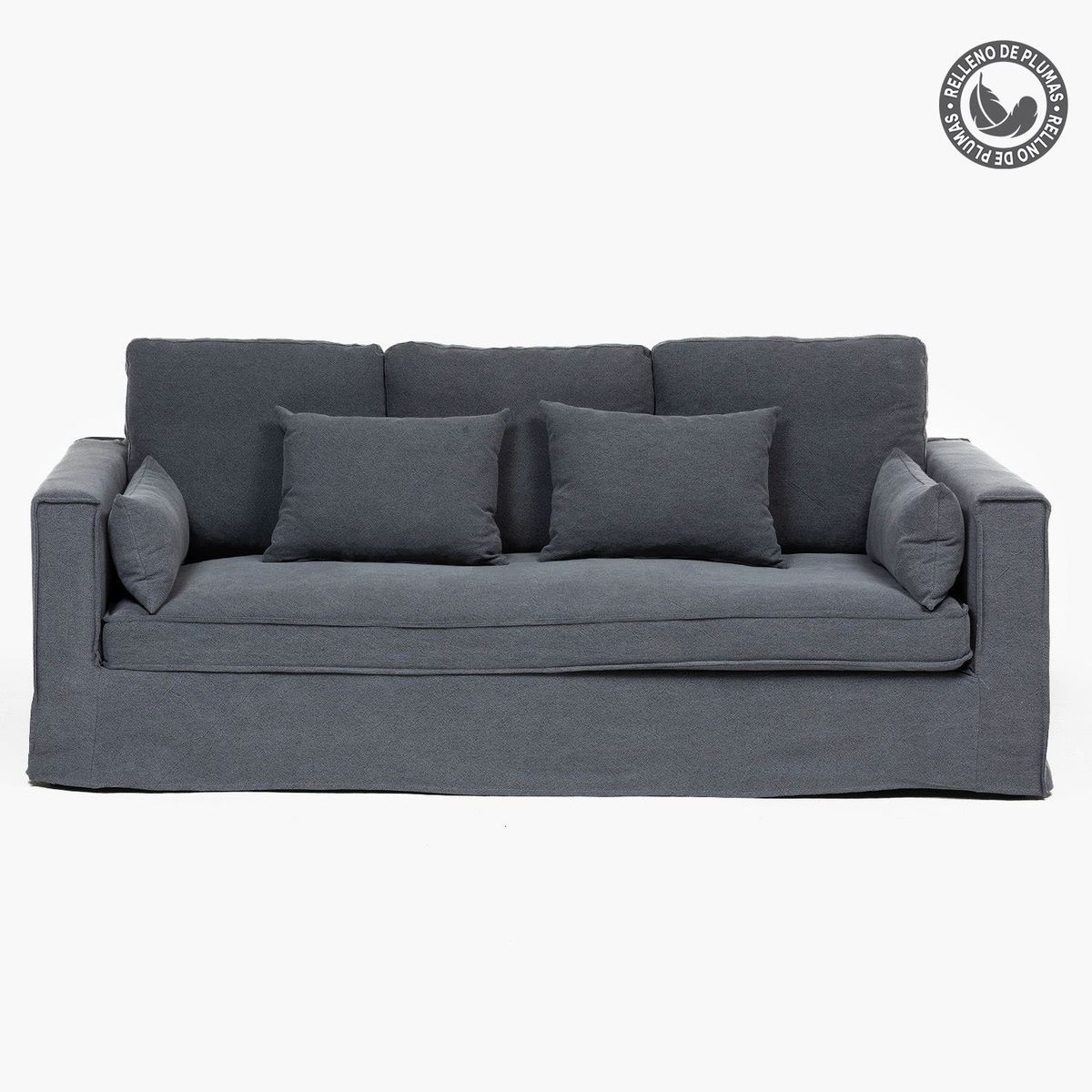 BASEMENT HOME - Sofá Baldomero 3 Cuerpos con Cojines Decorativos