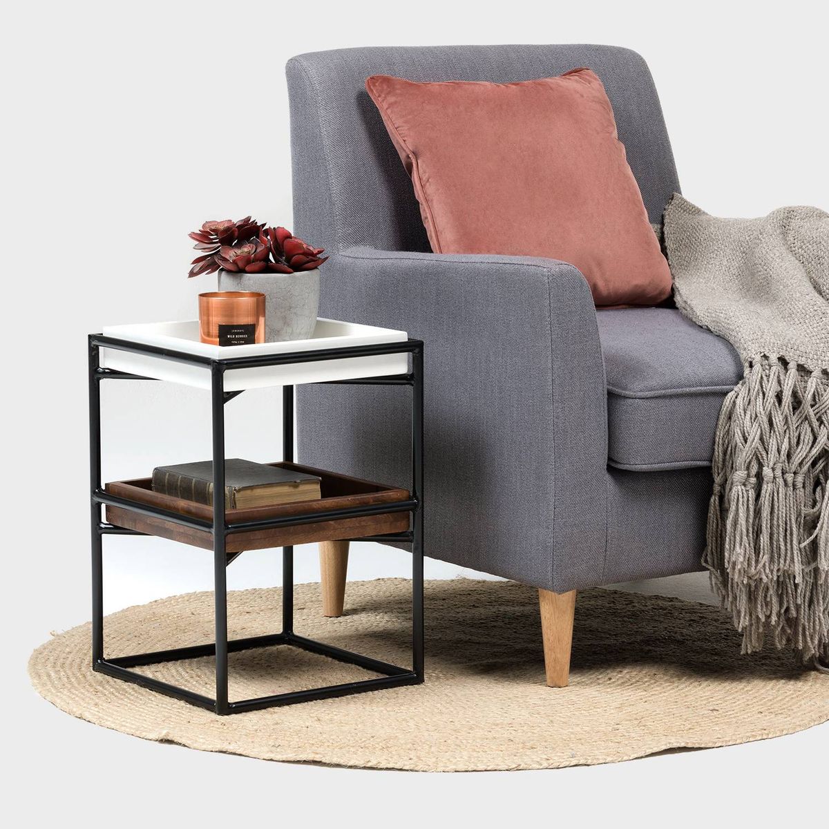 BASEMENT HOME - Mesa Lateral Tiber Cuadrada