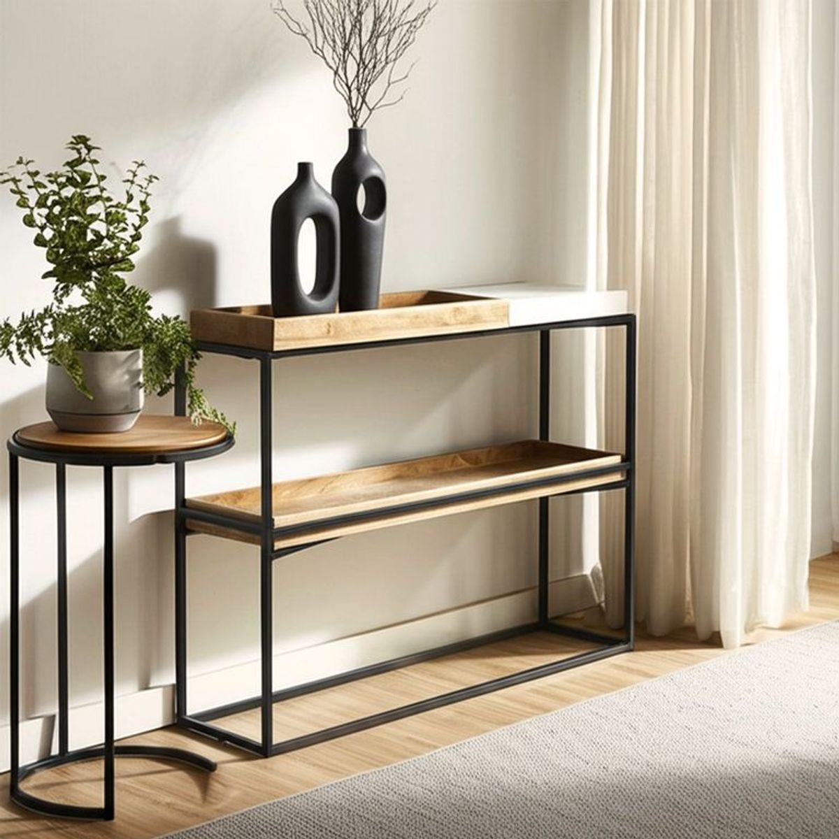 BASEMENT HOME - Consola Tiber Hierro 1 Repisa