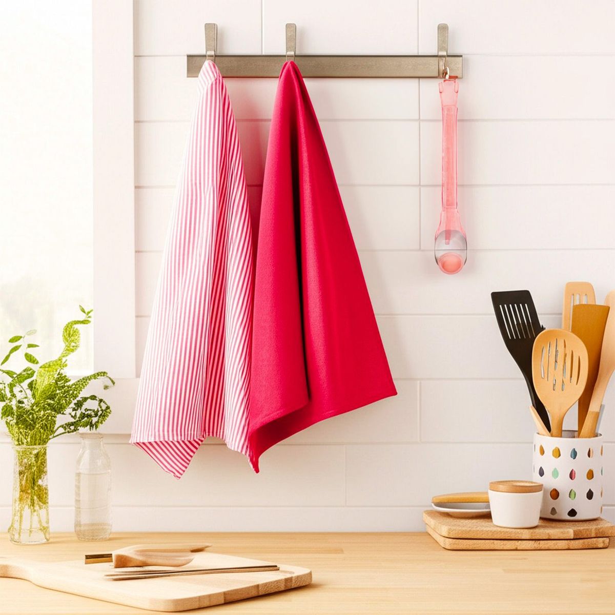 ROBERTA ALLEN - Set x2 Paños de Cocina 100% Algodón Kic Fucsia