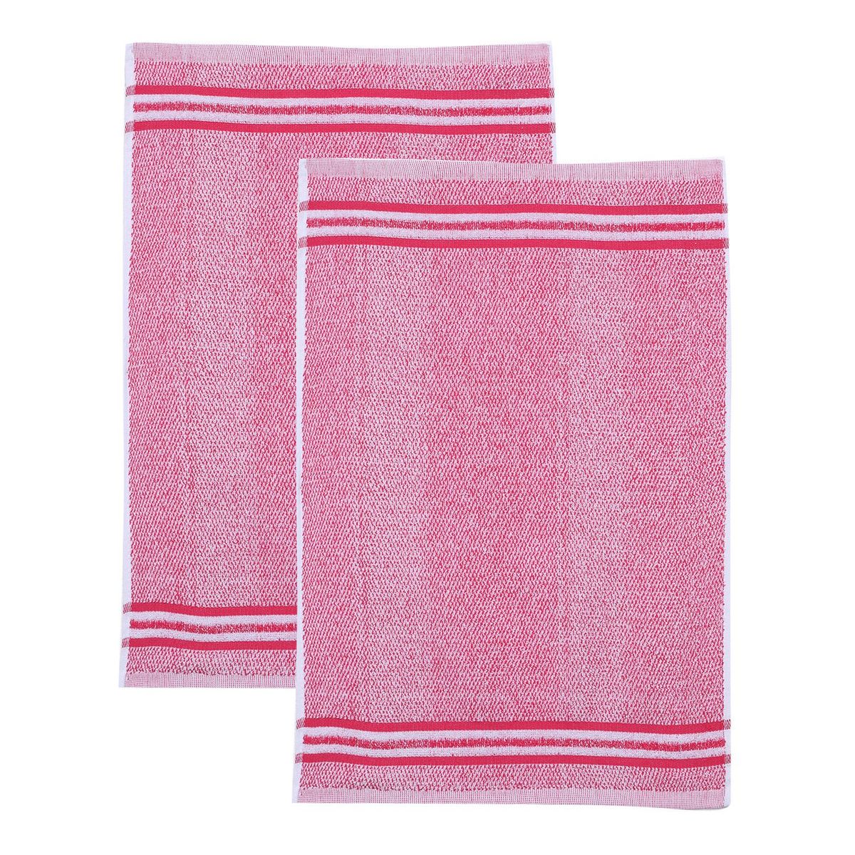 MICA - Set x2 Paños de Cocina 100% Algodón Terry Fucsia