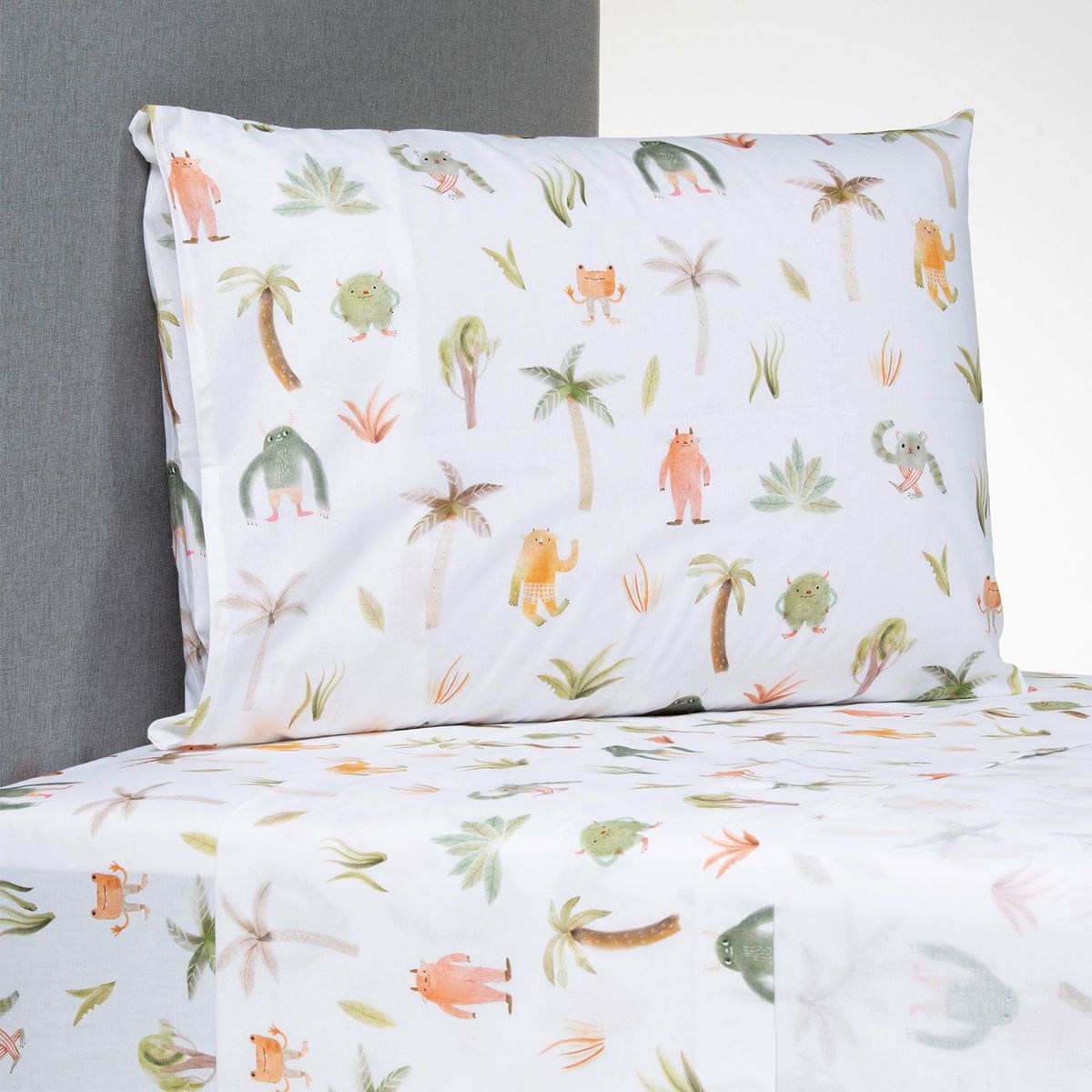 MICA KIDS - Juego de Sábanas Infantiles 100% Algodón Monstruos