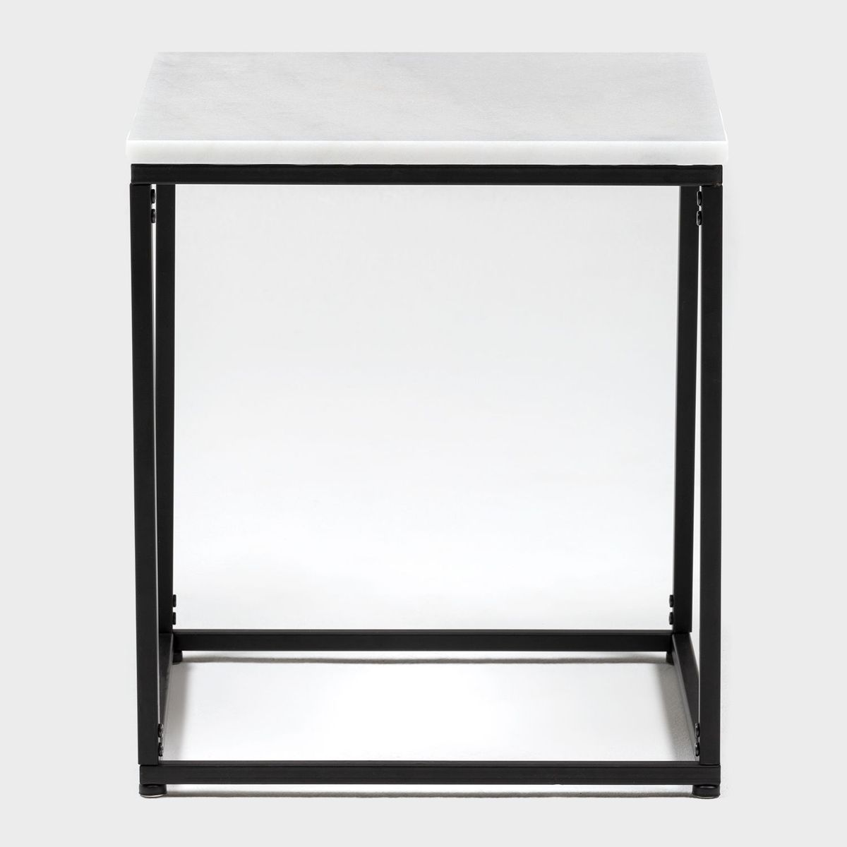 MICA - Mesa auxiliar cuadrada de mármol 45x45x50cm