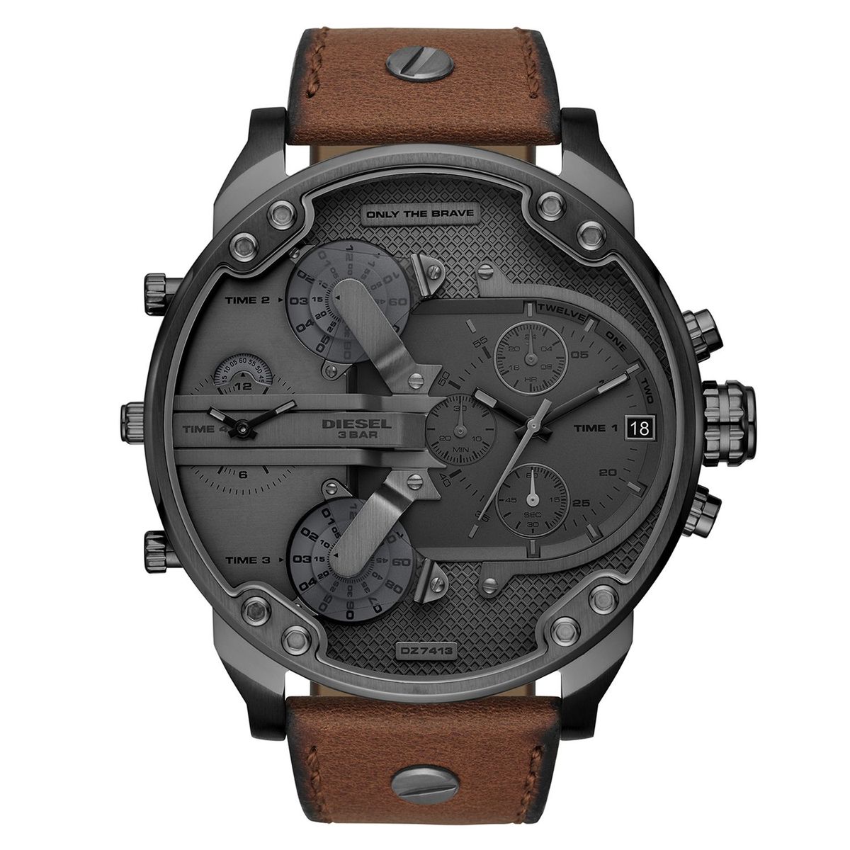 DIESEL - Reloj Diesel Mr. Daddy 2.0 De Hombre Correa En Cuero Marrón  Análogo