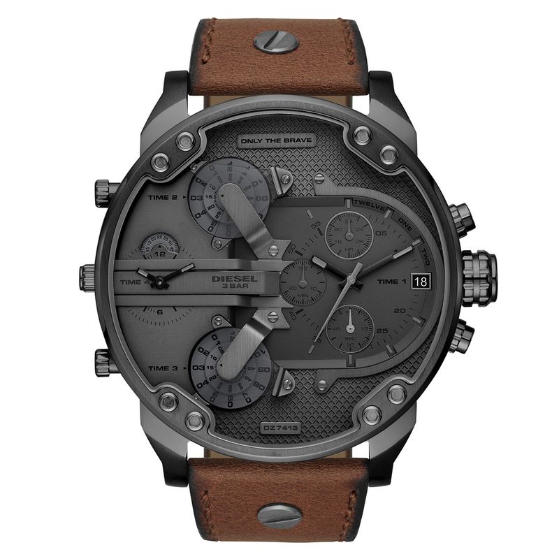 DIESEL - Reloj Diesel Mr. Daddy 2.0 De Hombre Correa En Cuero Marrón  Análogo