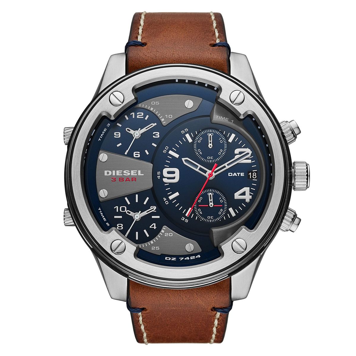 DIESEL - Reloj Diesel Boltdown De Hombre Correa En Cuero Marrón  Análogo