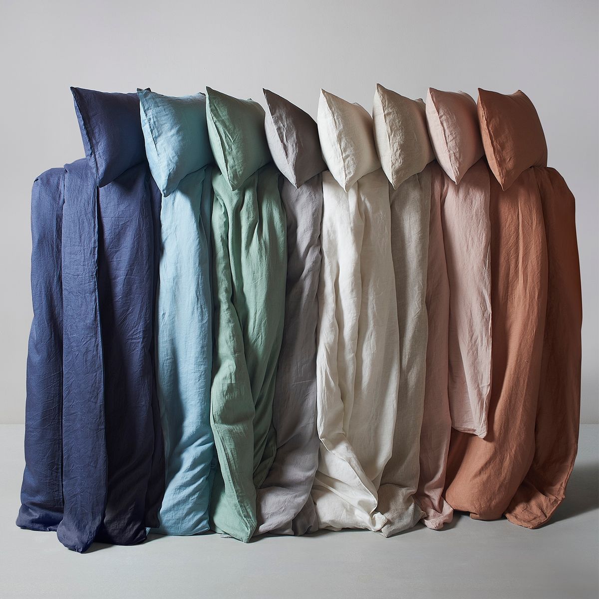 BASEMENT HOME - Funda Plumón Lisa Azul 100% Lino