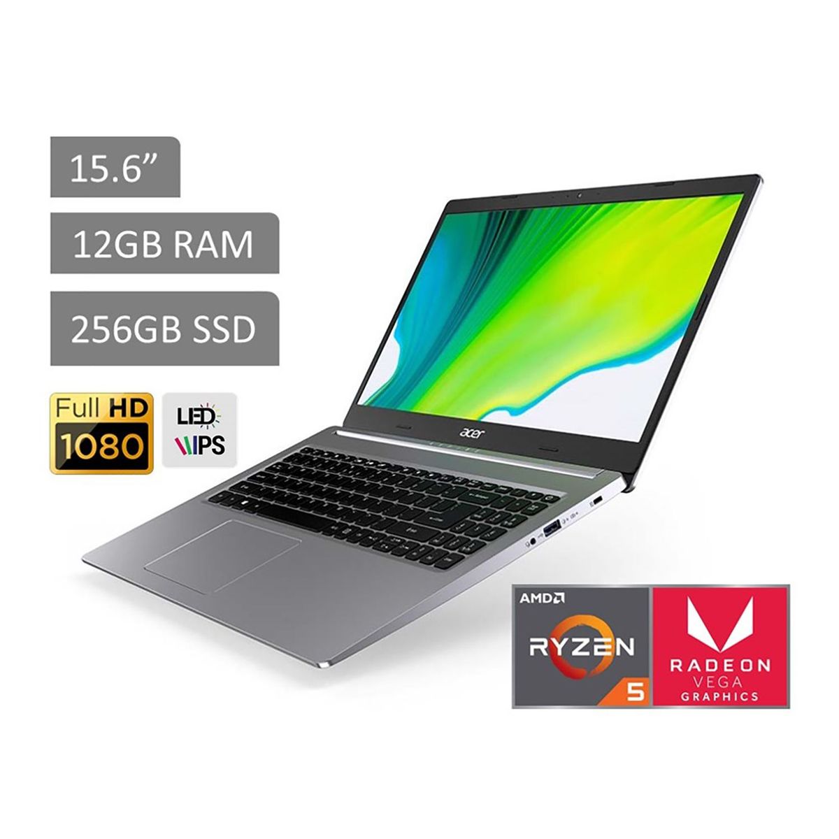 ACER - Laptop Aspire 3 A315-23-R9TH 15.6" FHD Ryzen 5 3500U 12GB 256GB  