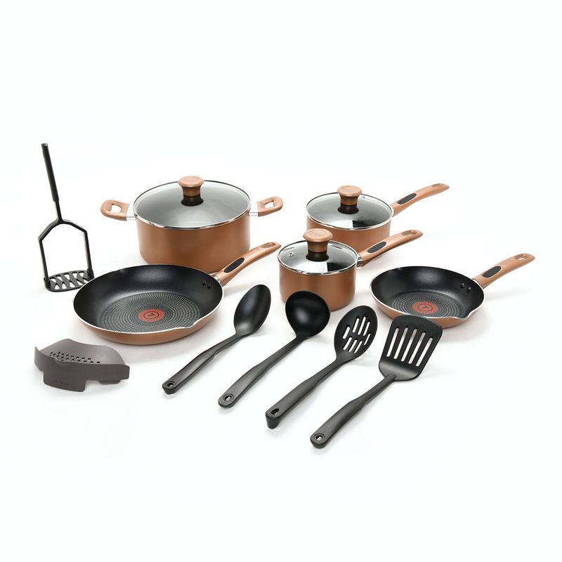 T-FAL - Juego de Ollas 14 Piezas Antiadherente Simply Cook
