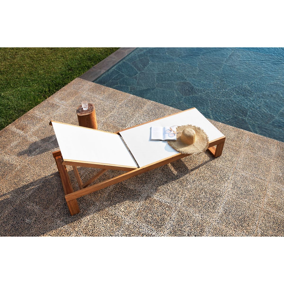 BASEMENT HOME - Reposera Reclinable De Madera Laguna