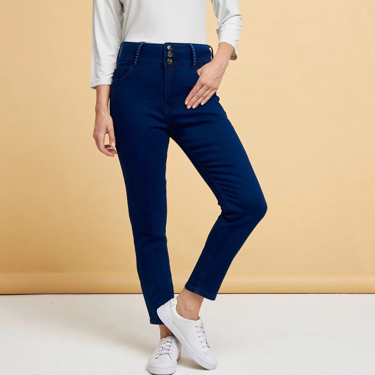 NEWPORT - Jean Skinny Tiro Alto Mujer Newport