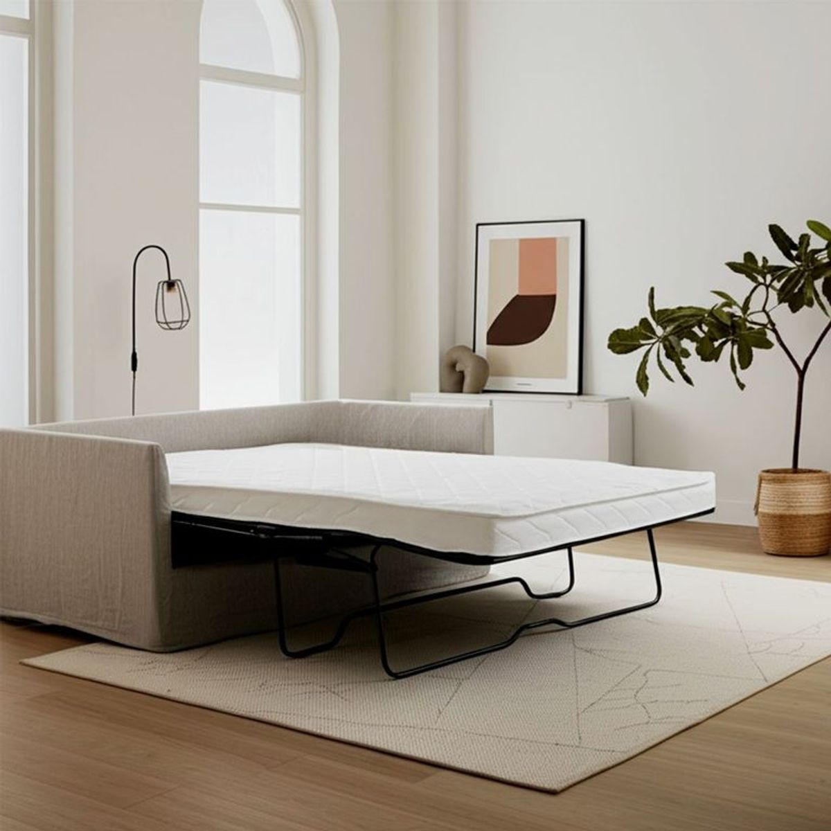 BASEMENT HOME - Sofá Cama Clara 3 Cuerpos con Colchón 2 Plz