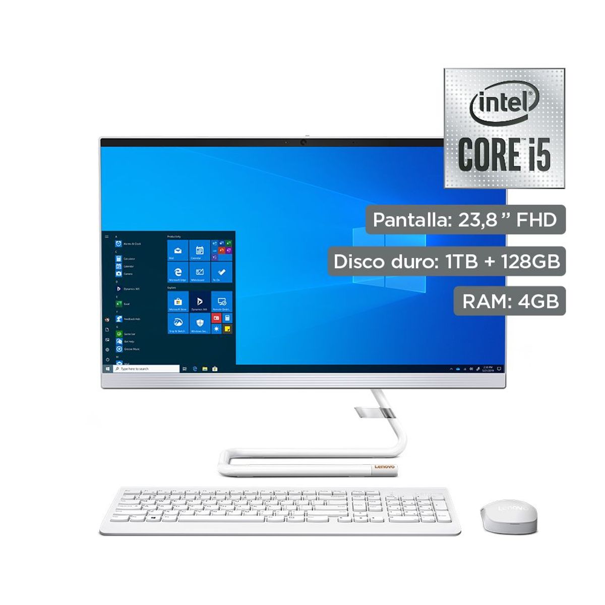 LENOVO - All in One Lenovo IdeaCentre AIO 3i 23.8" Core i5 10ma Gen 4GB RAM 1TB + 128GB SSD