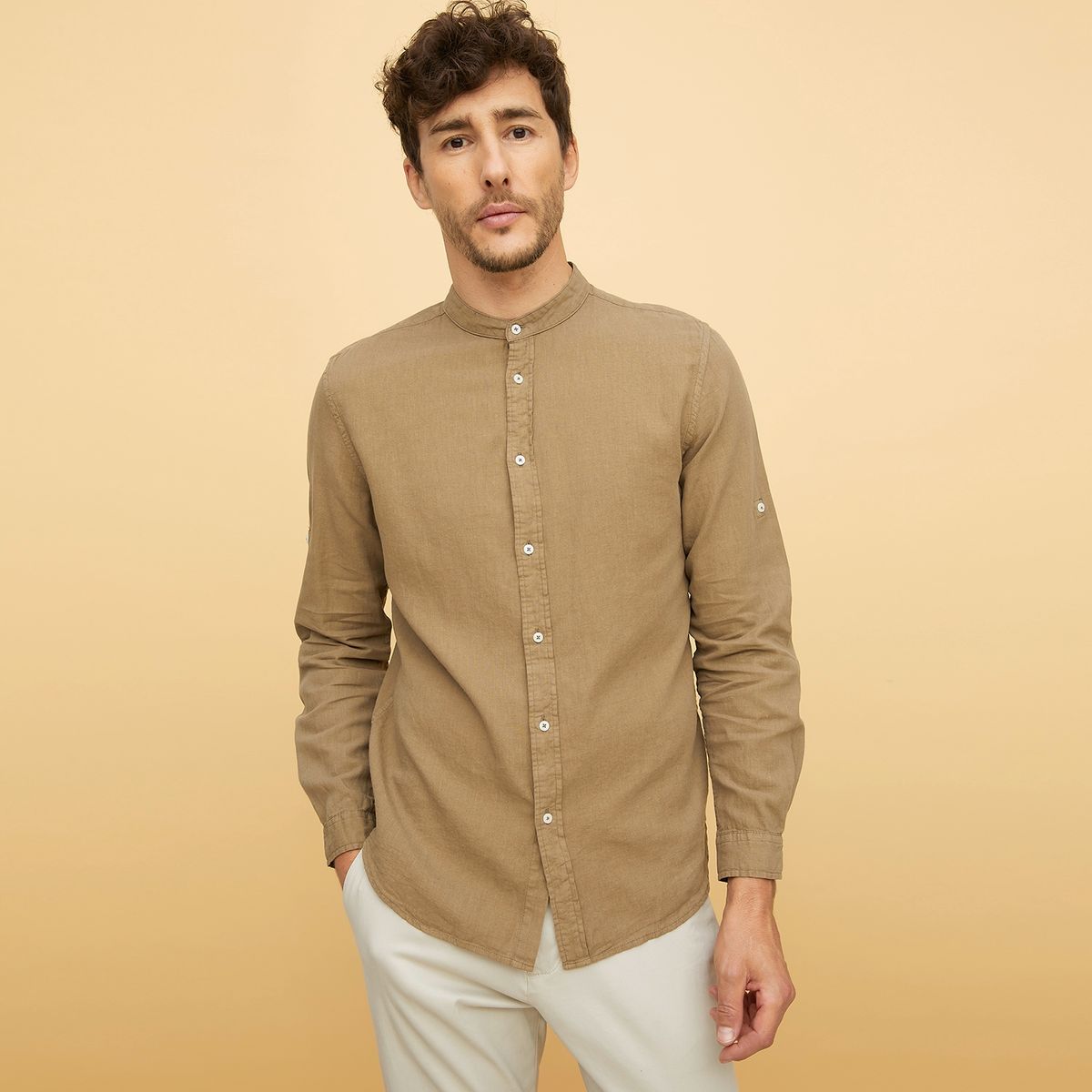 BASEMENT - Camisa Manga Larga Hombre