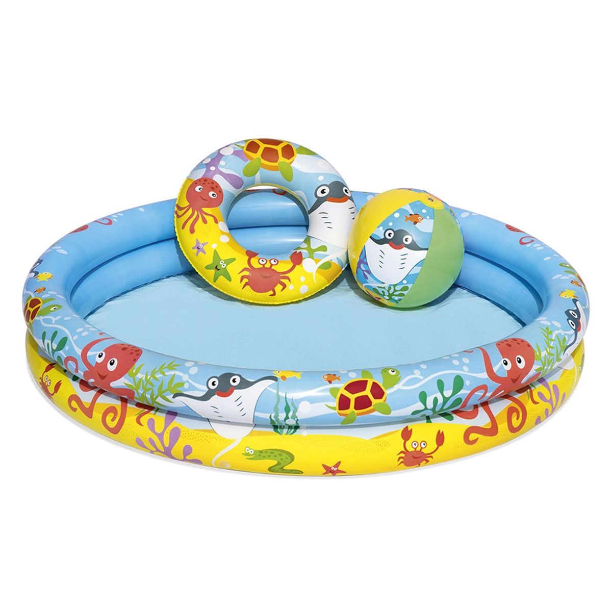 BESTWAY - Piscina Para Niños Incluye Aro Y Pelota Inflable Capacidad 137 L - 1.22M X 20cm