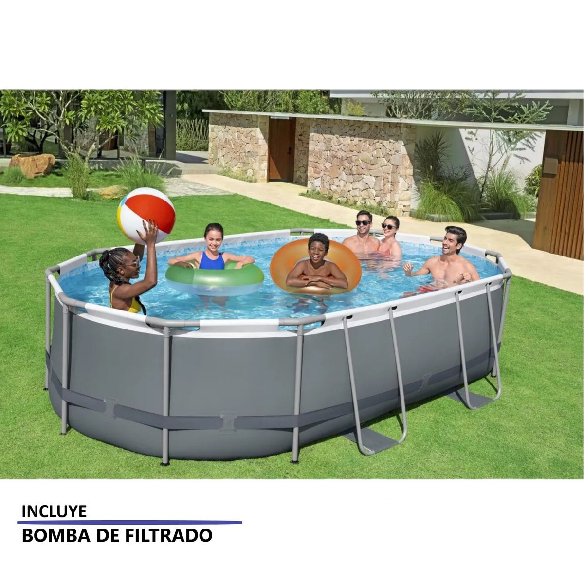 BESTWAY - Piscina Pro Oval 4.88x3.05m Con Bomba de Filtrado