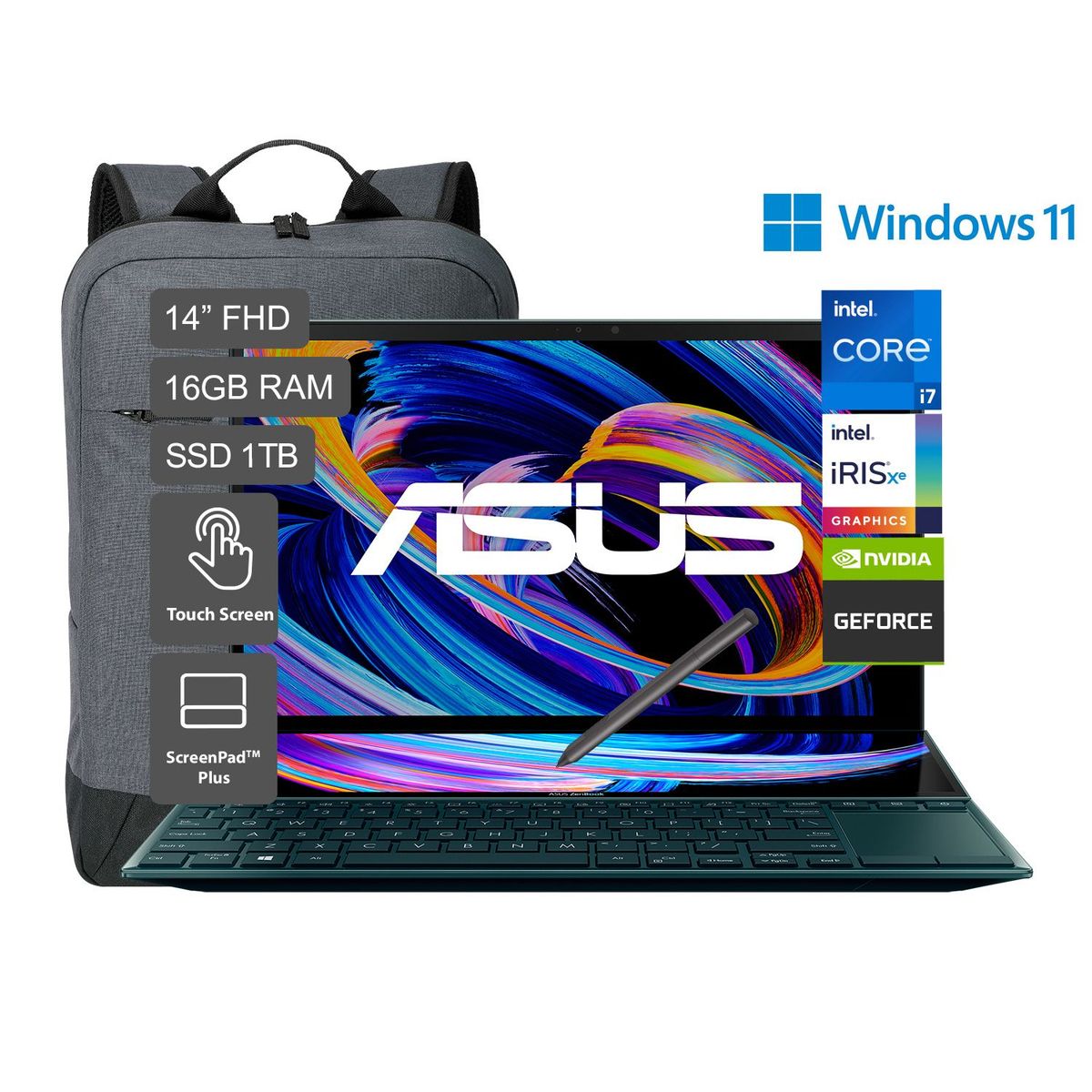 ASUS - Zenbook Duo 14 UX482 Core i7 11a Gen 14'' FHD 1TB SSD 16GB RAM