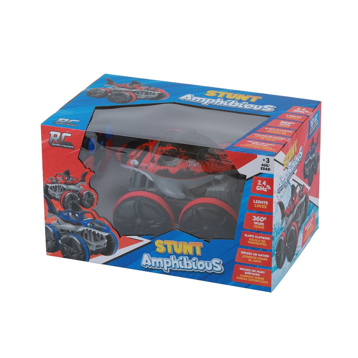 KIDS N PLAY - Juguete Carro Control Remoto Tiburón Anfibio 2.4 Ghz Kids N Play