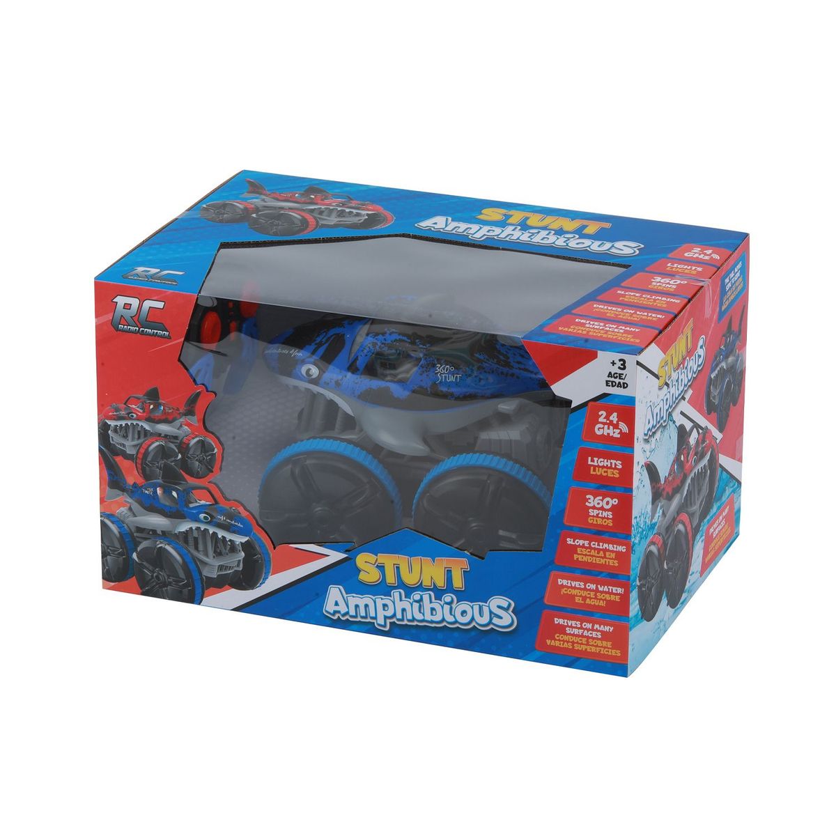 KIDS N PLAY - Juguete Carro Control Remoto Tiburón Anfibio 2.4 Ghz Kids N Play