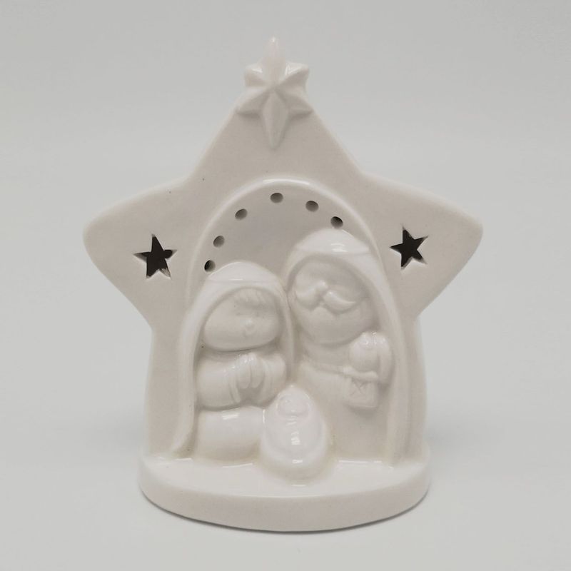 MICA - Nacimiento Blanco Con Luz 10X6X12cm