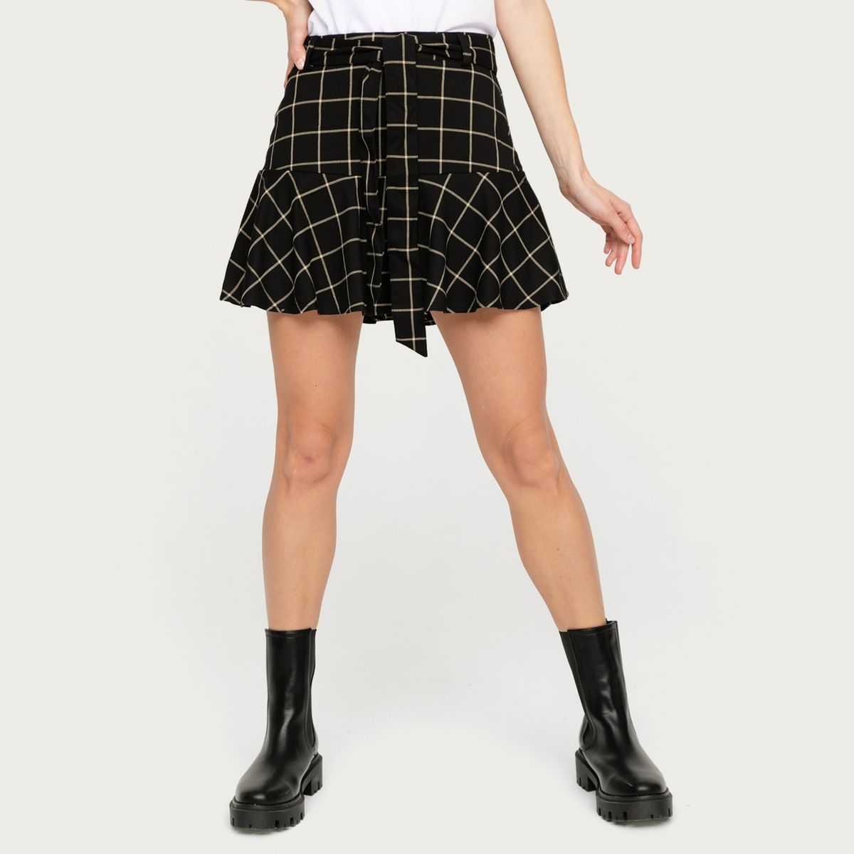 BASEMENT - Falda Cuadros Mujer Basement
