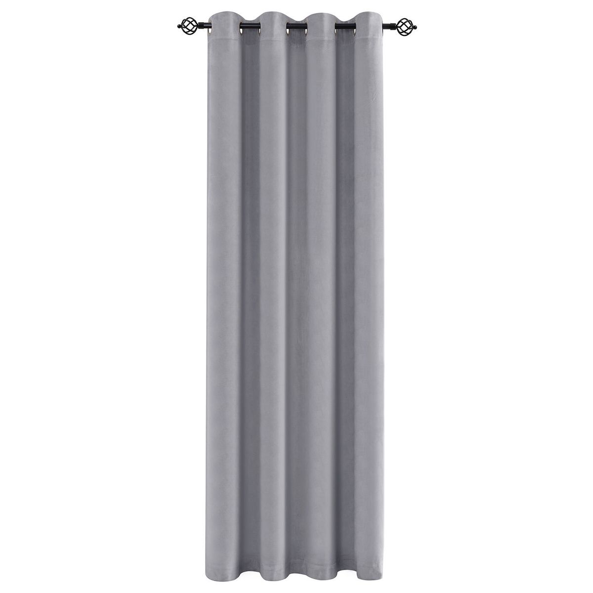 JUST HOME COLLECTION - Cortina de Tela Decorativa Velvet Gris 135x220 cm