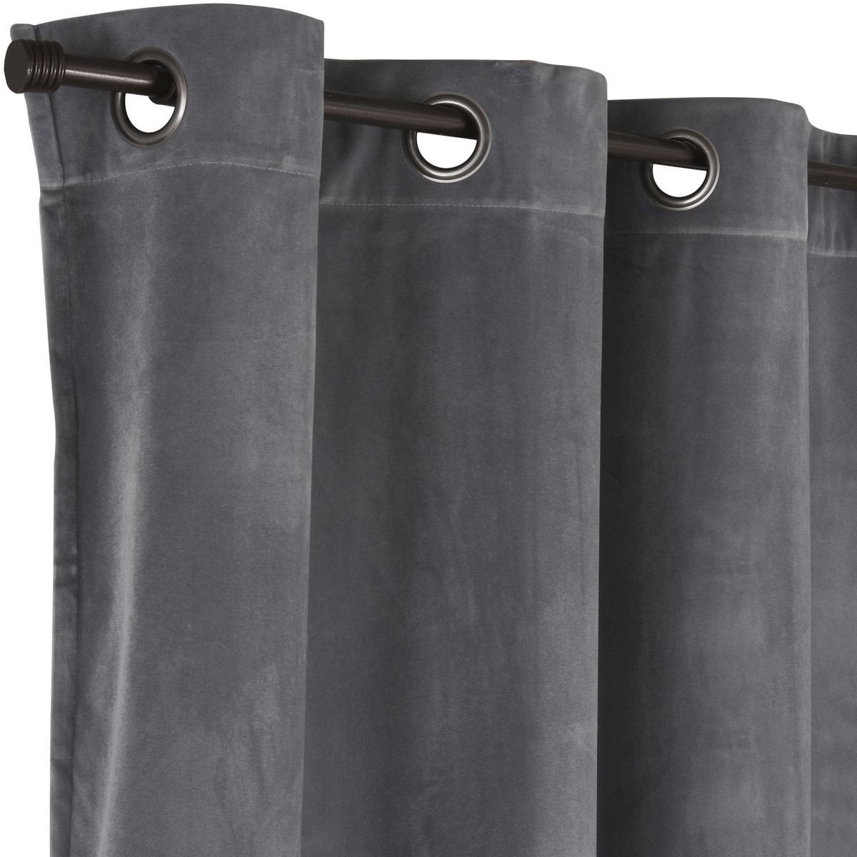 JUST HOME COLLECTION - Cortina de Tela Decorativa Velvet Gris 135x220 cm