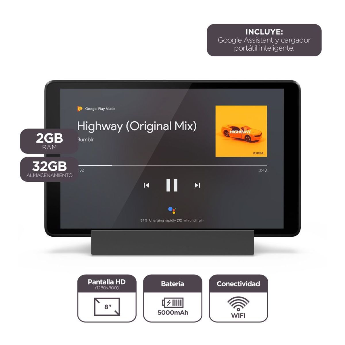 LENOVO - Smart Tab M8  MediaTek Helio A22  8" HD  32GB  2GB RAM  Iron Grey