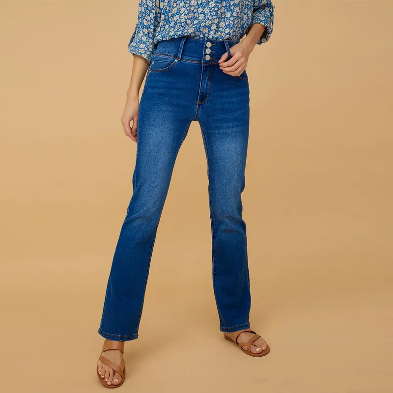 ELLE - Jean Slim Fit Tiro Alto Mujer Elle