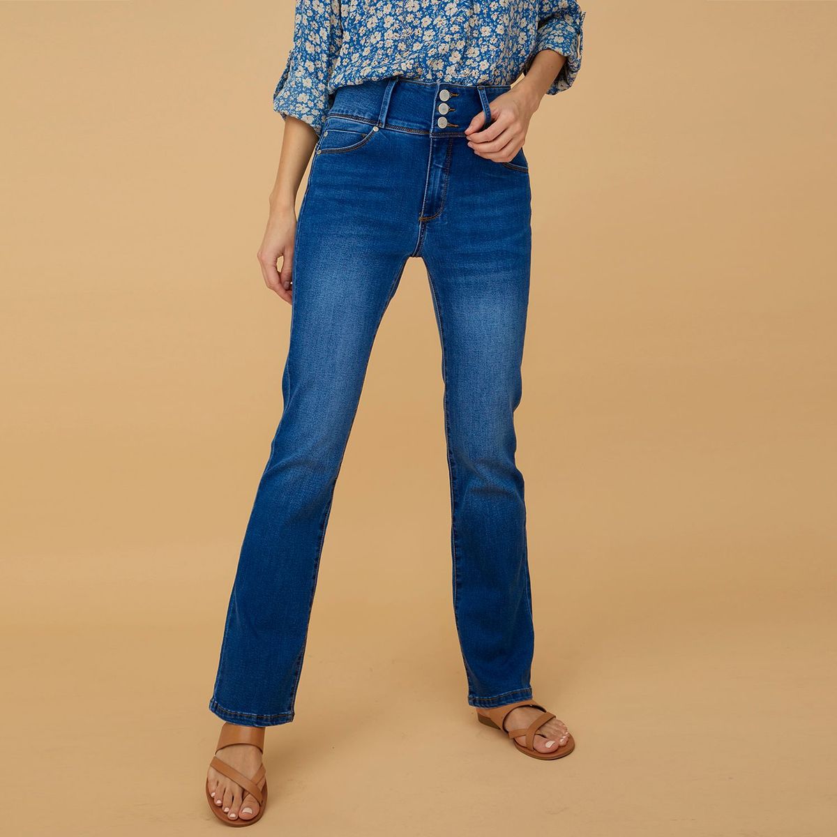 ELLE - Jean Slim Fit Tiro Alto Mujer Elle
