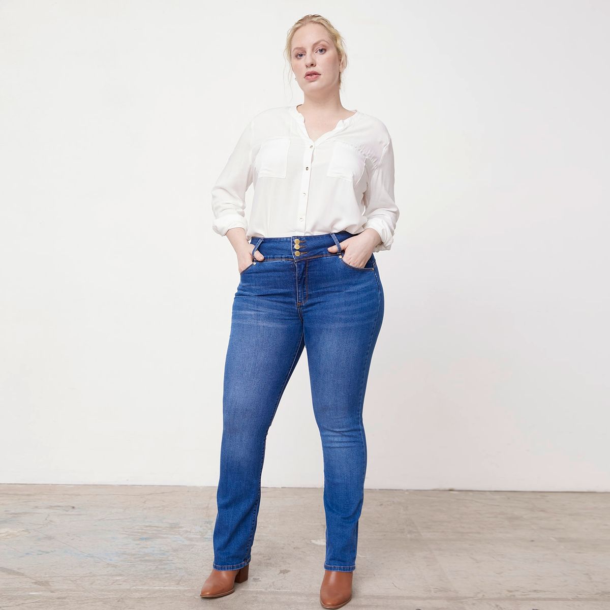 ELLE - Jean Slim Fit Tiro Alto Mujer Elle