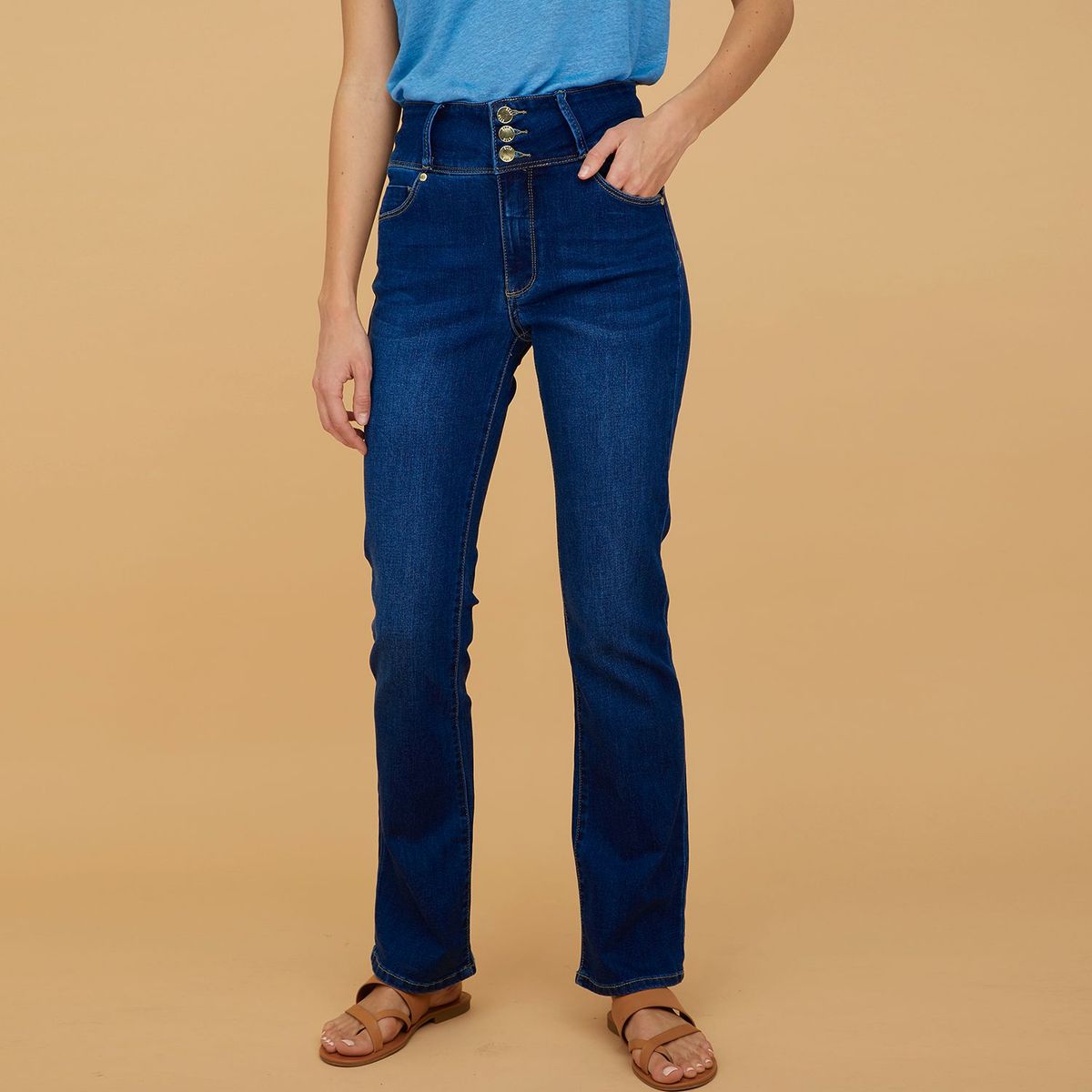 ELLE - Jean Slim Fit Tiro Alto Mujer Elle