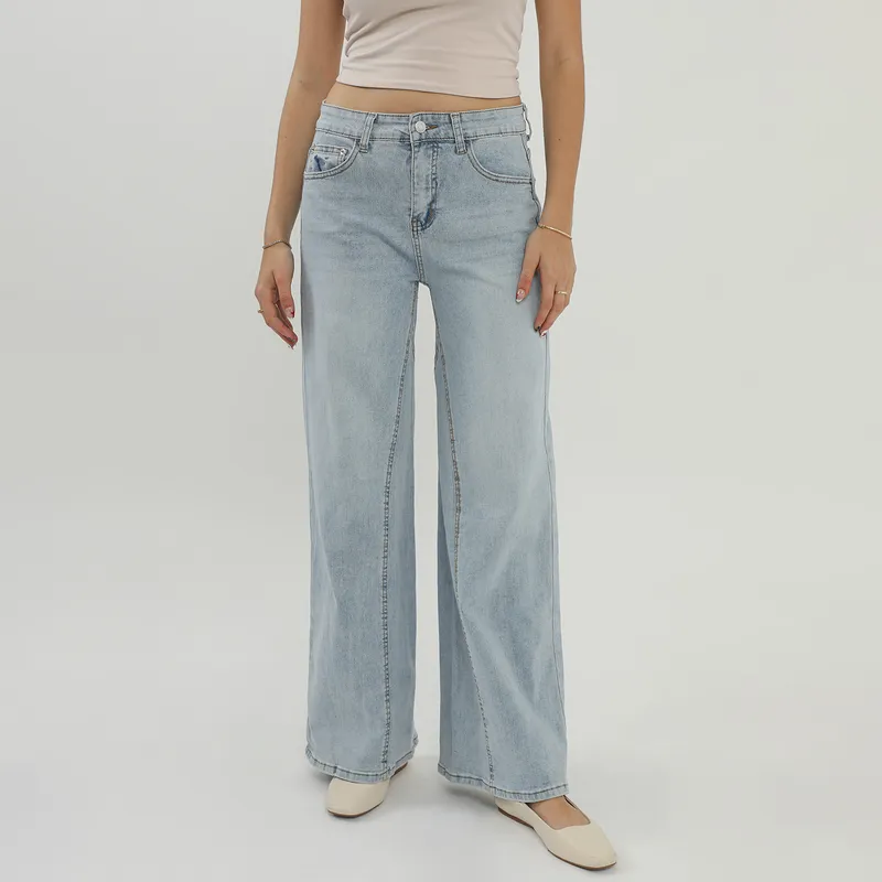 SYBILLA - Jean Wide Leg Tiro Medio Mujer Sybilla