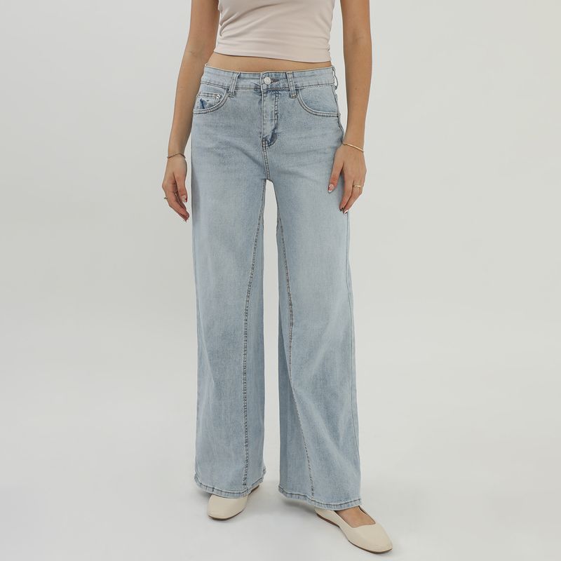 SYBILLA - Jean Wide Leg Tiro Medio Mujer Sybilla