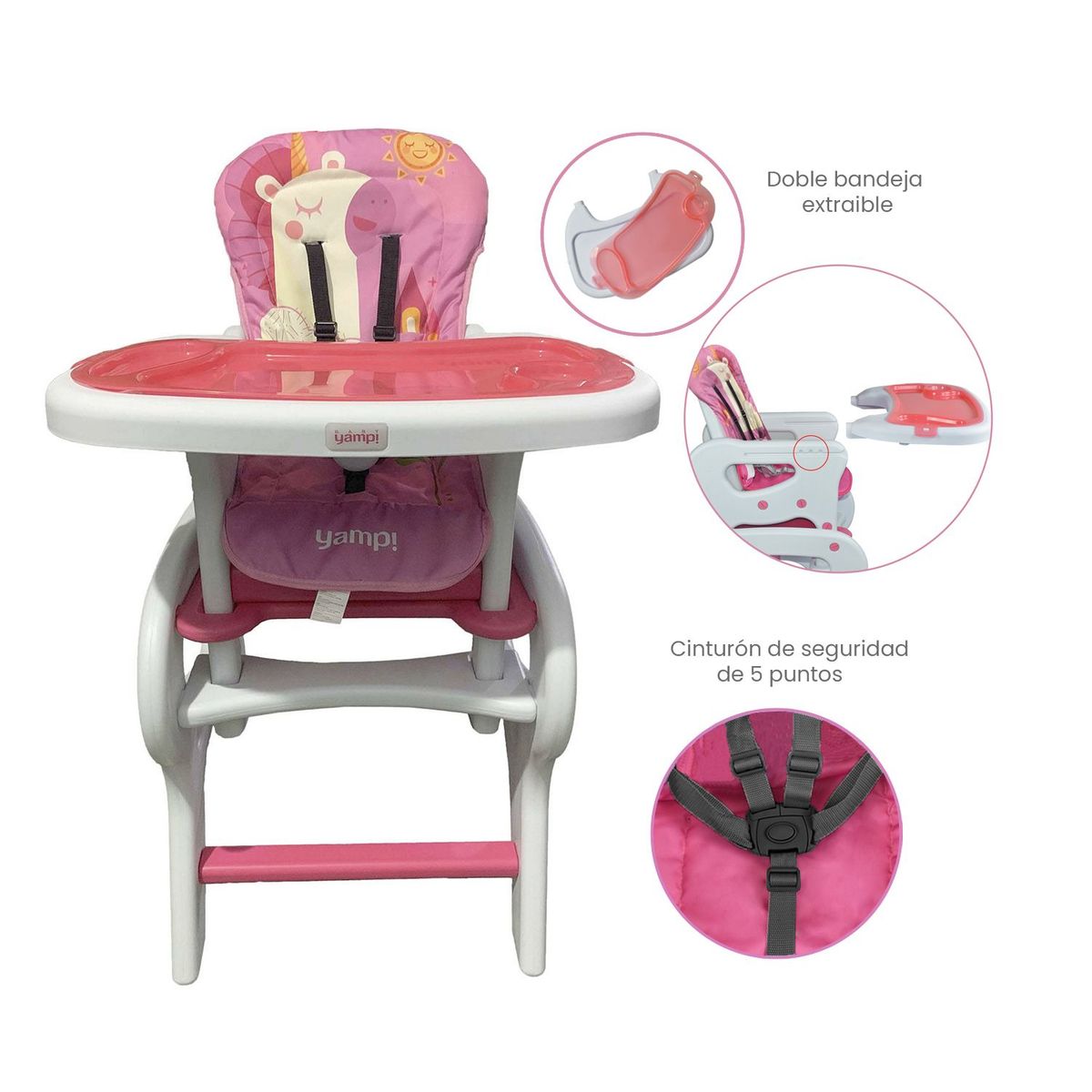 YAMP - Silla de Comer Bebe 2 en 1 Escritorio Barcelona