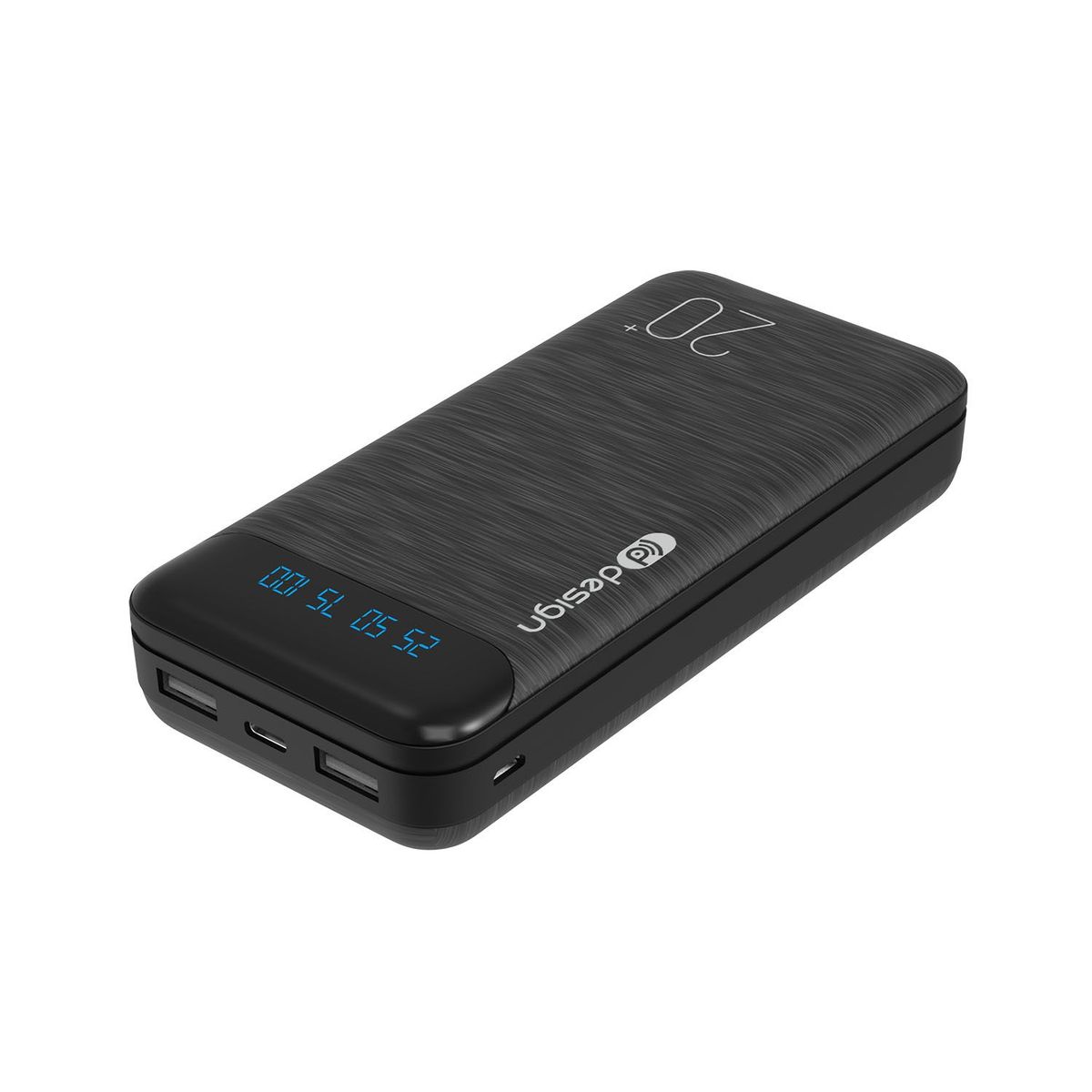DDESIGN - Batería Externa 20000mAh Power Bank 3 puertos - 2 USB + 1 Tipo C DDESIGN